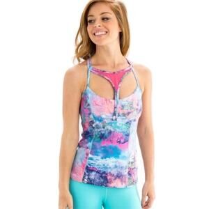 New Balini Sports Forrest Women Multicolor Workout Fitness Sports Tank Top Sz SM